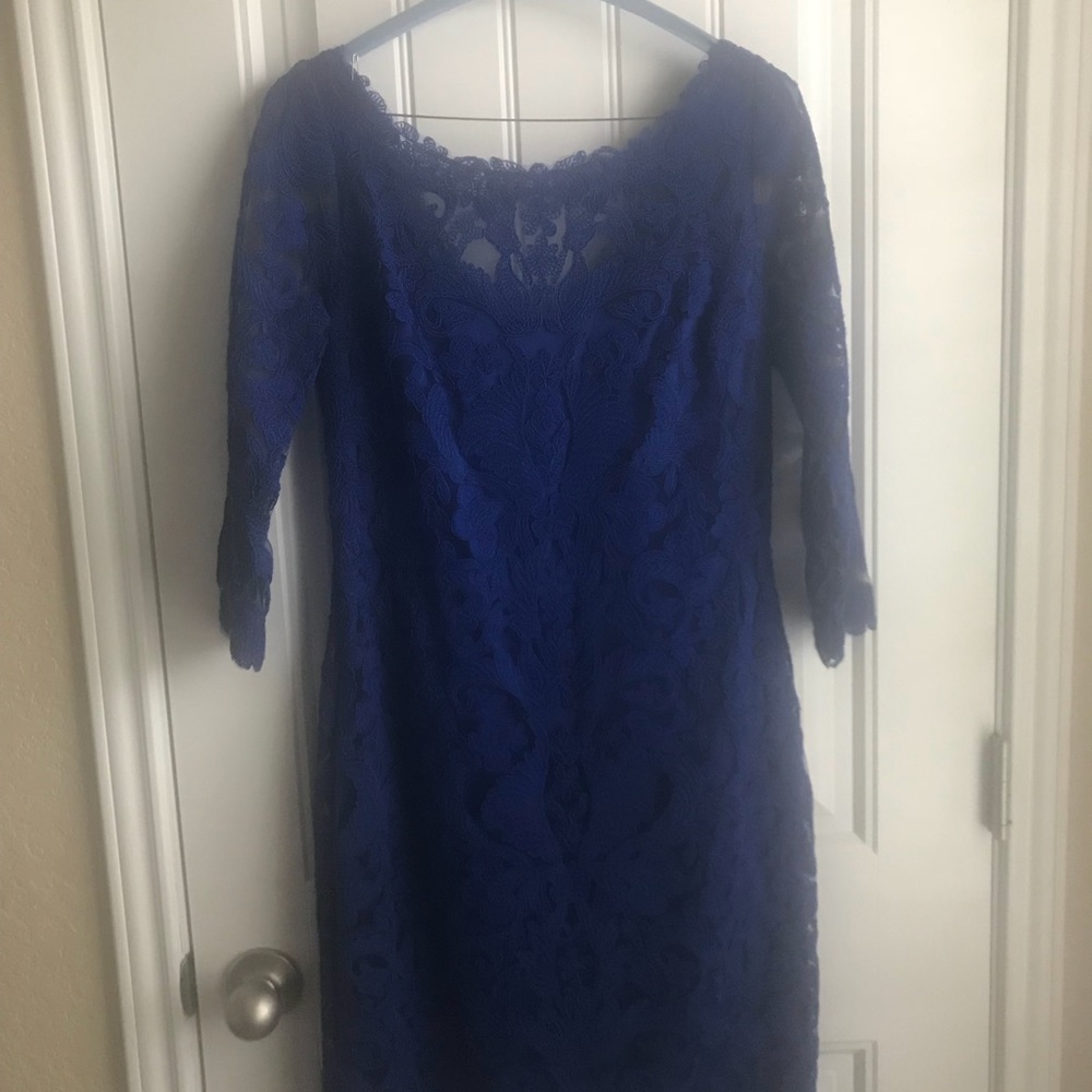 TADASHI SHOJI Lace Dress, Size 8, Blue
